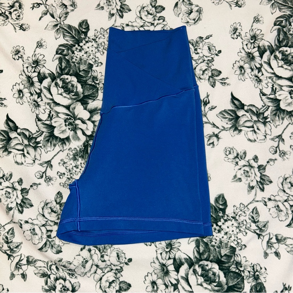 Aerie Blue Cross Waist Spandex Shorts